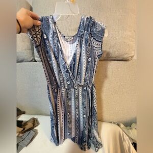 Blue Patterned Women's Dress